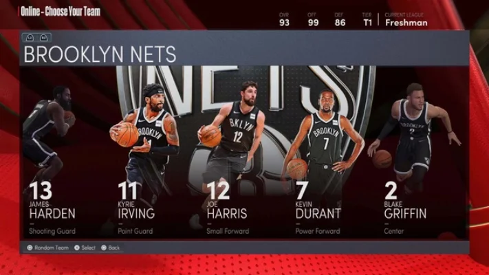 布鲁克林篮网NBA2K22球员能力值解析及推荐阵容